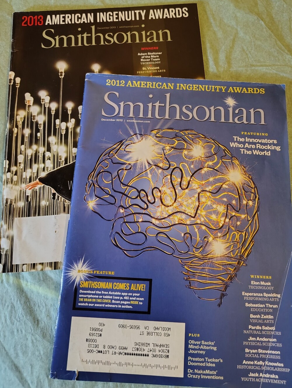 Vintage Smithsonian Magazine Bundle 2013/2014 American Ingenuity Awards- 2 Pack